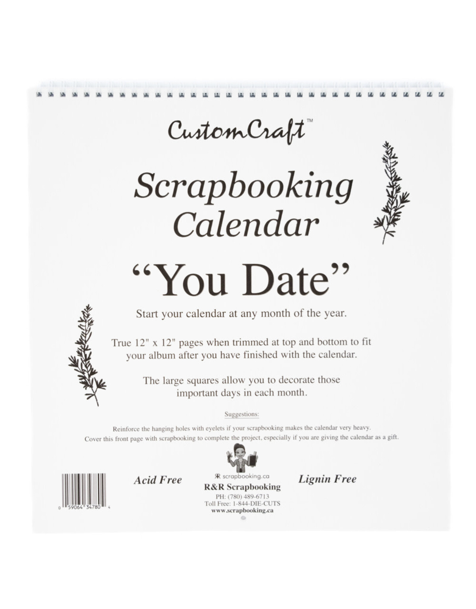 CUSTOM CRAFTS CUSTOM CRAFTS YOU DATE 12x12 CALENDAR