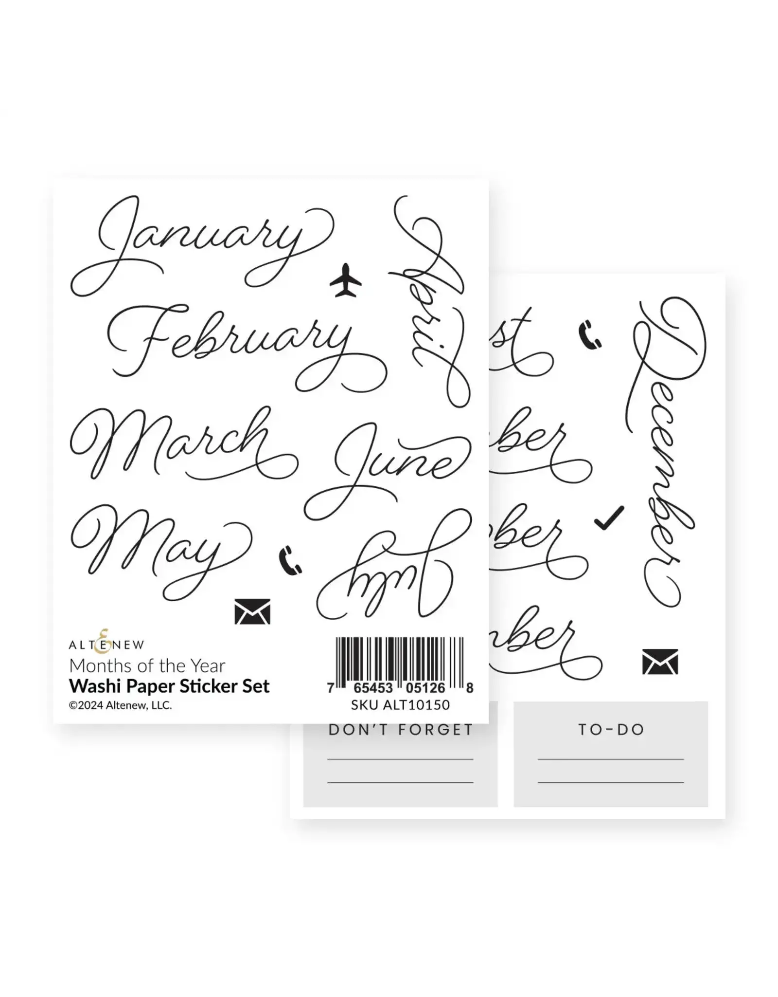 ALTENEW ALTENEW MONTHS OF THE YEAR WASHI PAPER STICKER SET