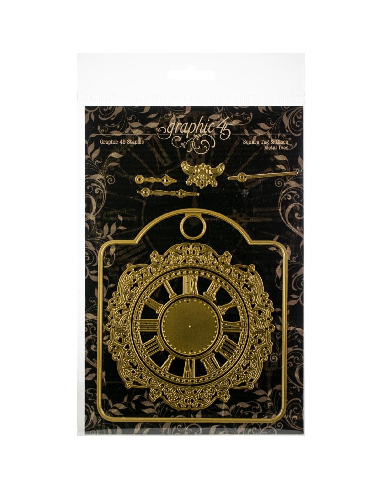GRAPHIC 45 GRAPHIC 45 STAPLES SQUARE TAG AND CLOCK DIE SET