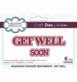 CREATIVE EXPRESSIONS CREATIVE EXPRESSIONS SUE WILSON SHADOWED STACKED SENTIMENTS - GET WELL DIE SET