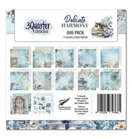 3QUARTER DESIGNS 3QUARTER DESIGNS DELICATE HARMONY 6x6 PAPER PACK 12 SHEETS