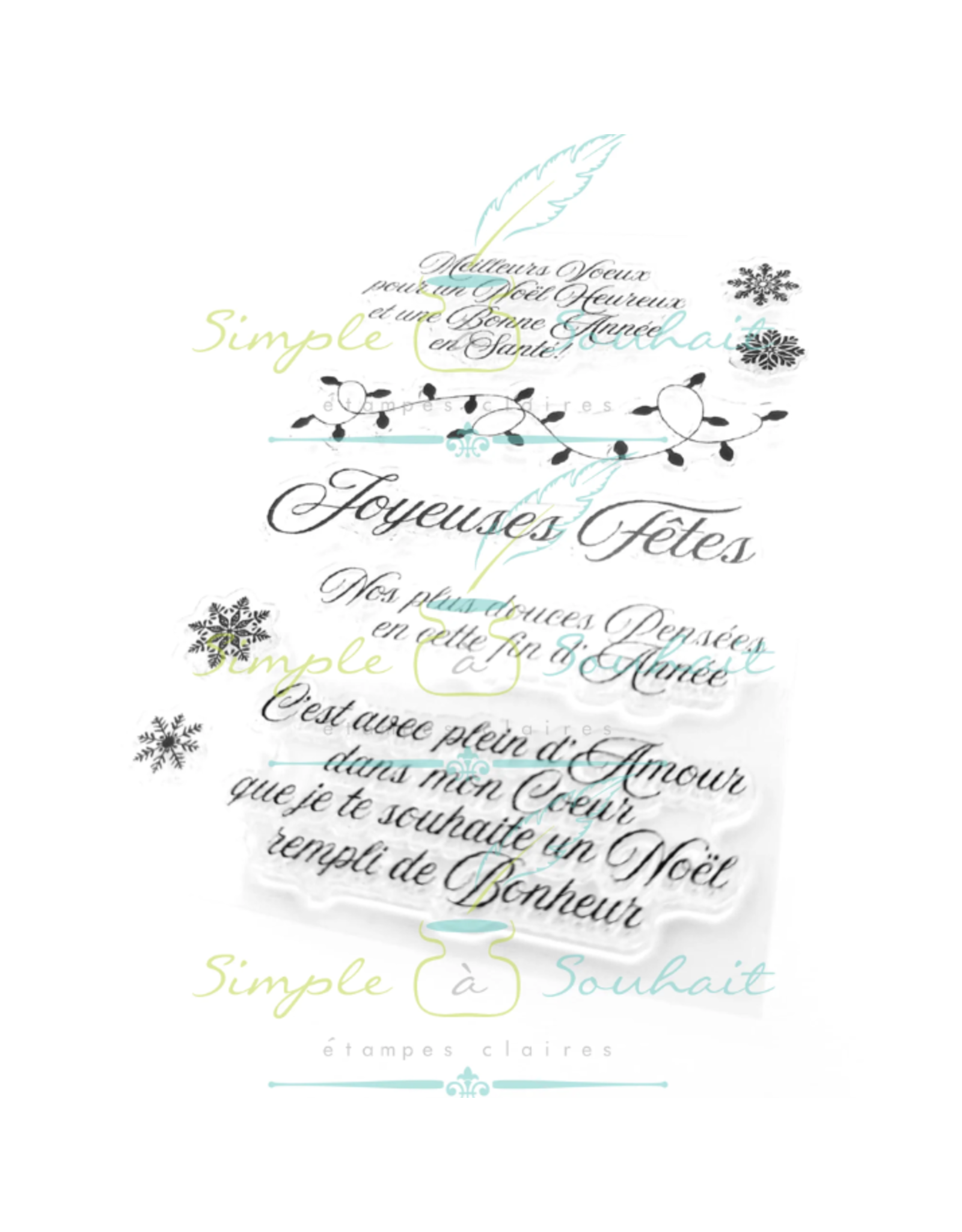 SIMPLE A SOUHAITS SIMPLE À SOUHAIT SOUHAITS NOËL #2 CLEAR STAMP SET