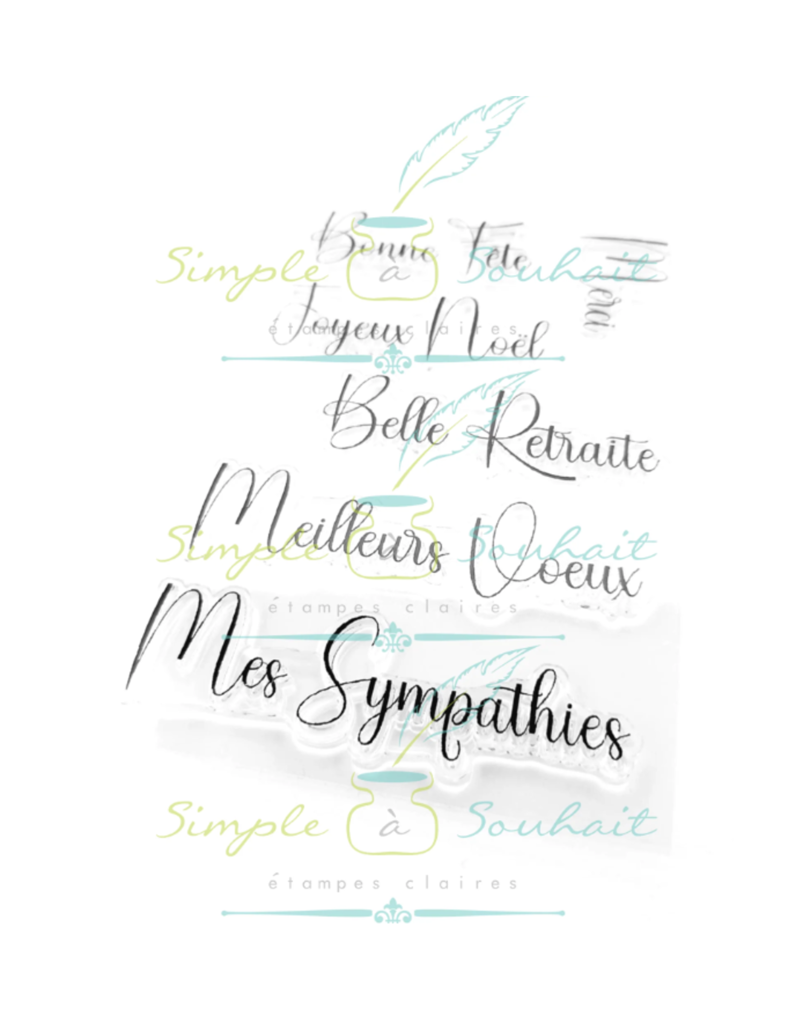SIMPLE A SOUHAITS SIMPLE À SOUHAIT SOUHAITS LARGES #1  CLEAR STAMP SET