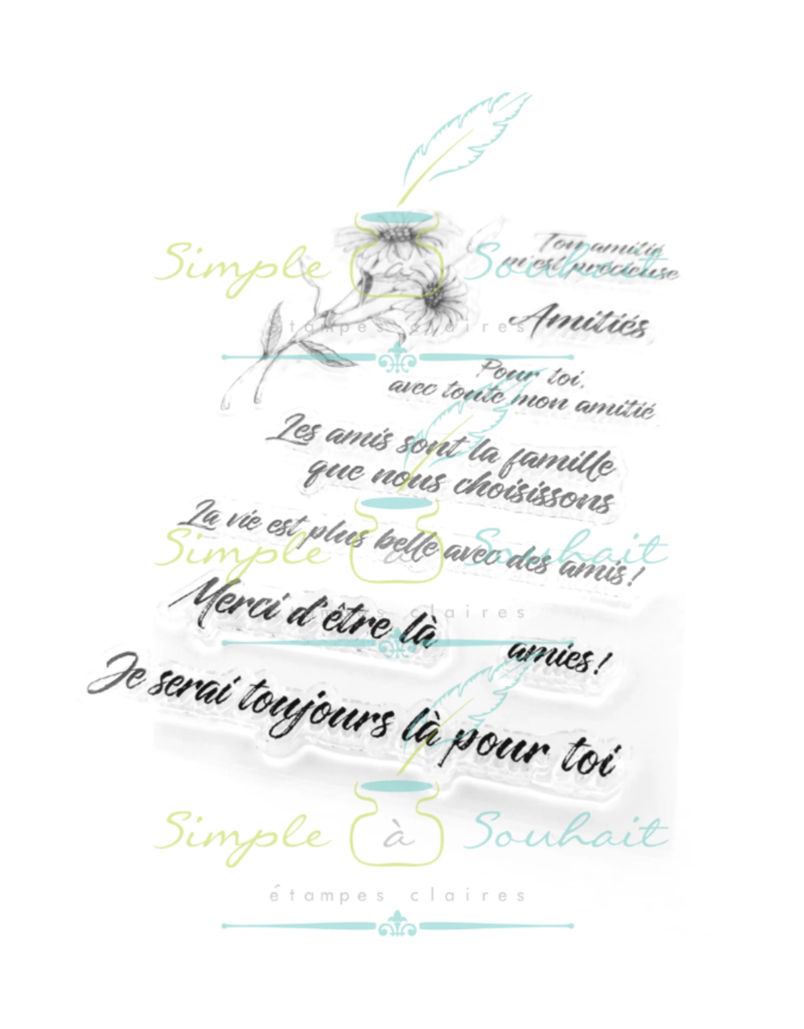 SIMPLE A SOUHAITS SIMPLE À SOUHAIT SOUHAITS FLEURIS #4  CLEAR STAMP SET