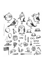 STAMPERS ANONYMOUS STAMPERS ANONYMOUS TIM HOLTZ CLING STAMP MINI BIRD CRAZY AND THINGS