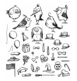 STAMPERS ANONYMOUS STAMPERS ANONYMOUS TIM HOLTZ CLING STAMP MINI BIRD CRAZY AND THINGS