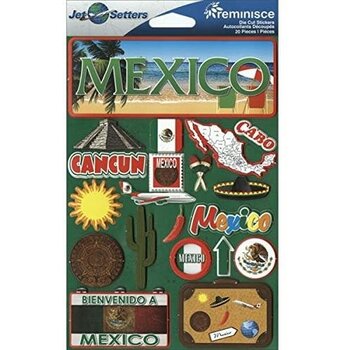 DESIGNS BY REMINISCE REMINISCE MEXICO JET SETTERS 3D STICKERS