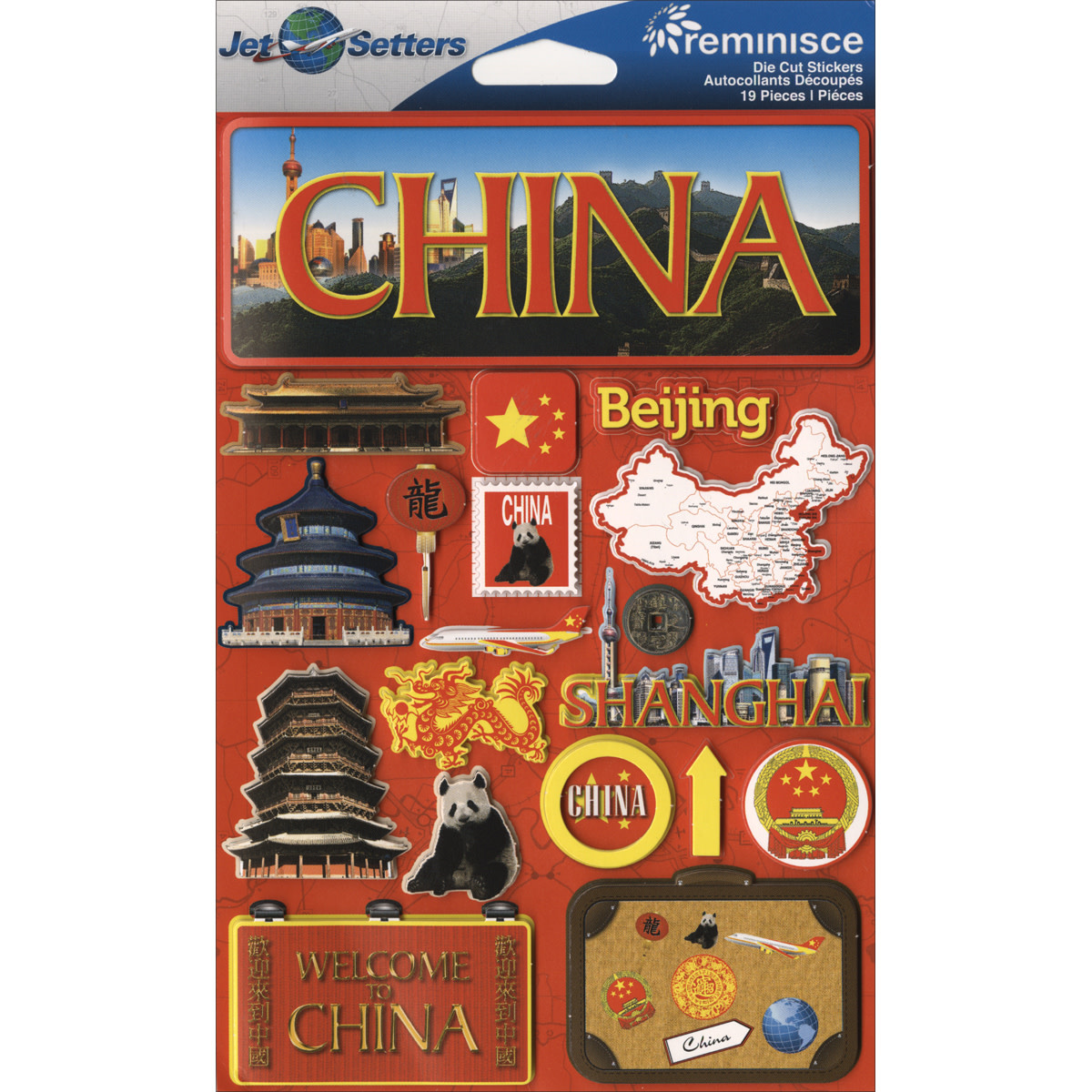 DESIGNS BY REMINISCE REMINISCE JET SETTERS CHINA 3D STICKERS