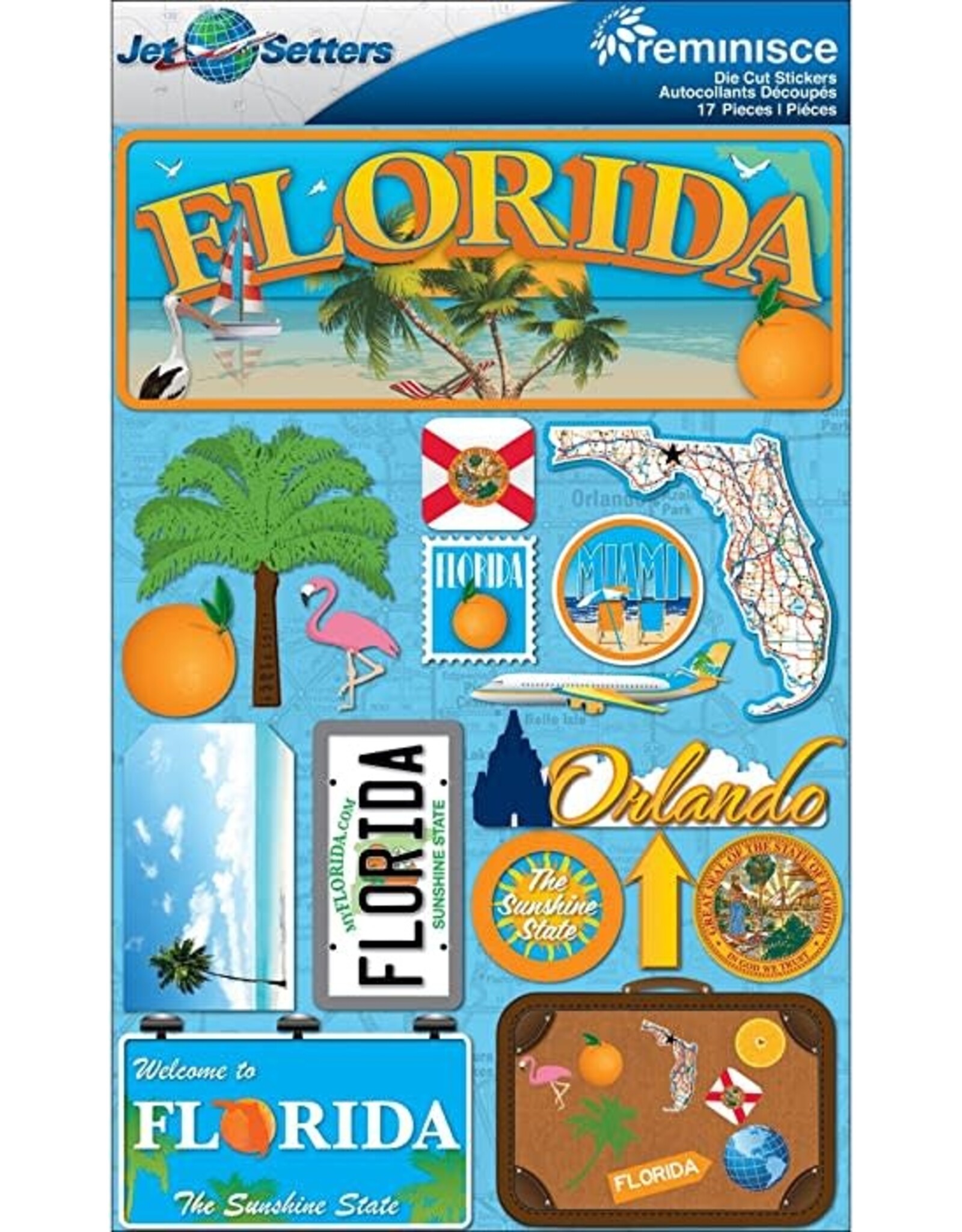 REMINISCE REMINISCE FLORIDA JET SETTERS 3D STICKERS