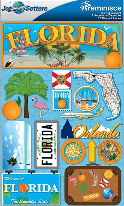 DESIGNS BY REMINISCE REMINISCE FLORIDA JET SETTERS 3D STICKERS