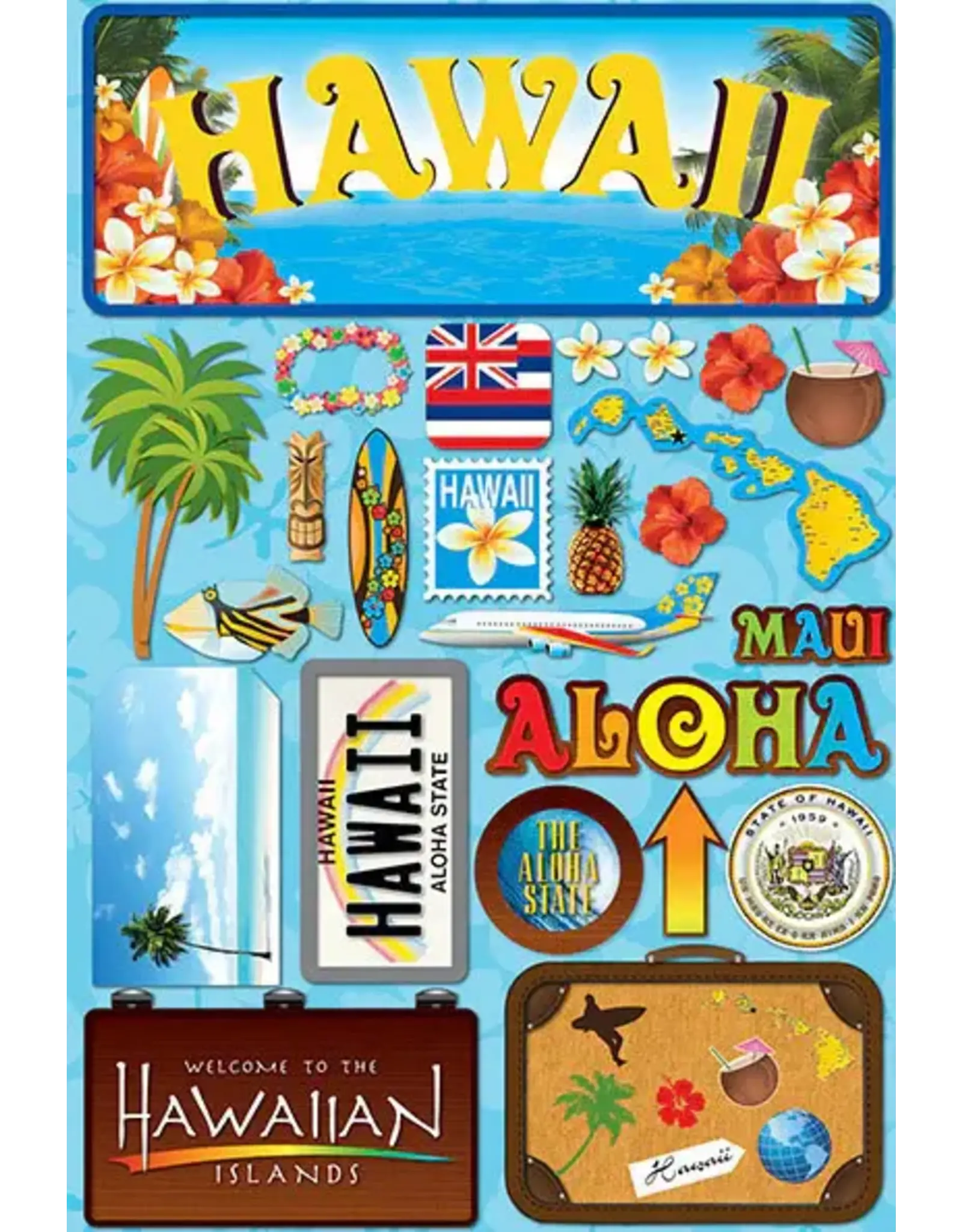 REMINISCE REMINISCE HAWAII JET SETTERS DIMENSIONAL STICKERS