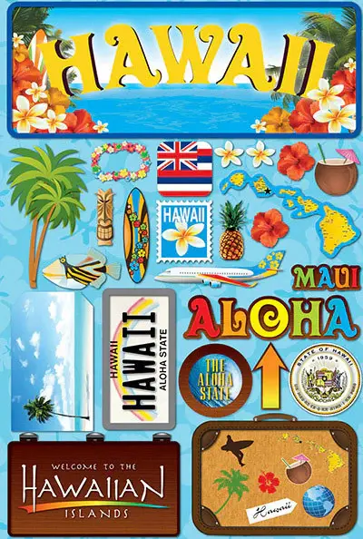 DESIGNS BY REMINISCE REMINISCE HAWAII JET SETTERS DIMENSIONAL STICKERS