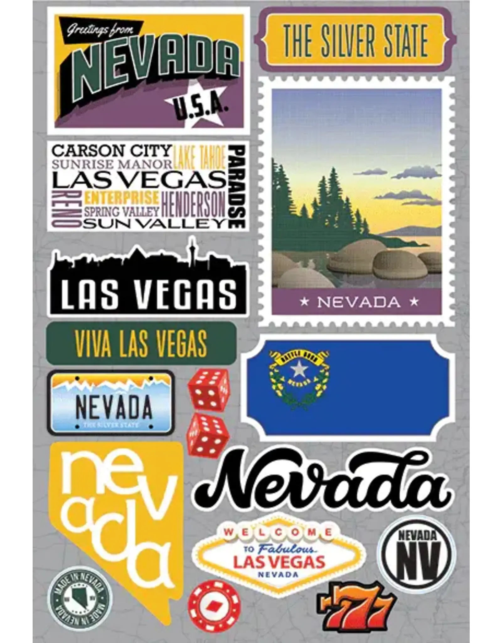 REMINISCE REMINISCE JET SETTERS NEVADA 3D STICKERS