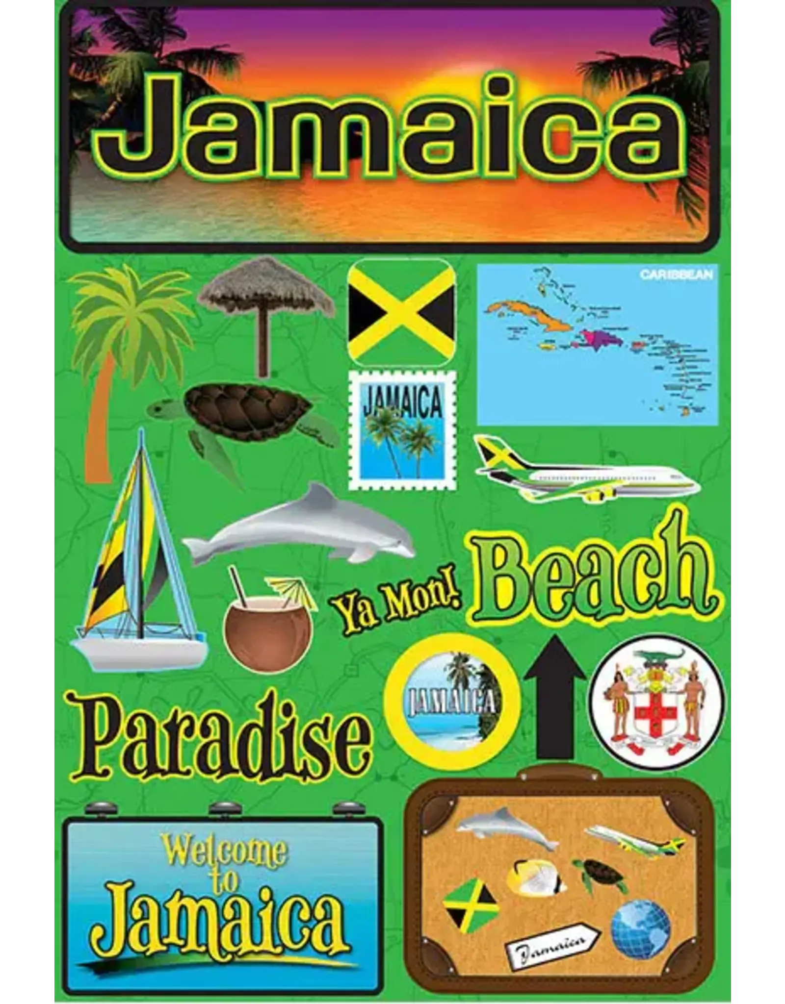 REMINISCE REMINISCE JET SETTERS JAMAICA 3D STICKERS