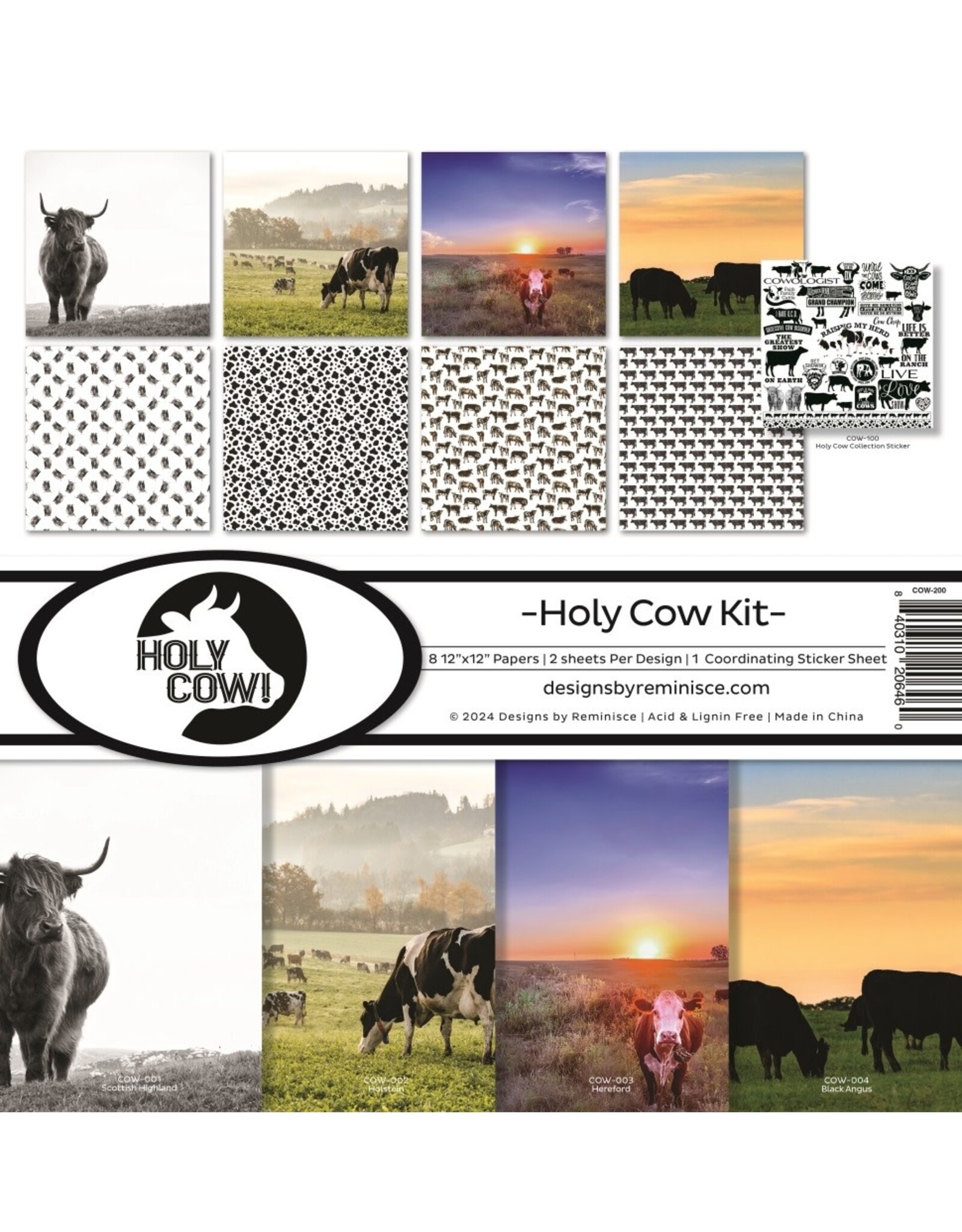 REMINISCE REMINISCE HOLY COW 12x12 COLLECTION KIT