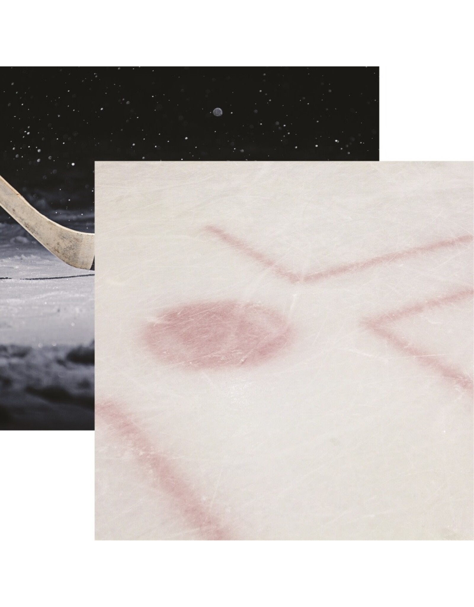 REMINISCE REMINISCE LET'S PLAY HOCKEY FACE OFF 12x12 CARDSTOCK