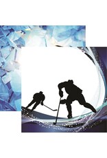 REMINISCE REMINISCE LET'S PLAY HOCKEY BREAK AWAY 12x12 CARDSTOCK
