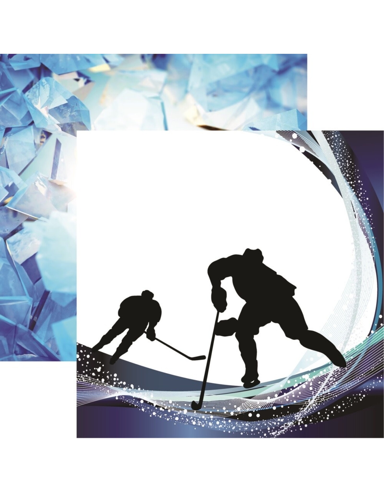 REMINISCE REMINISCE LET'S PLAY HOCKEY BREAK AWAY 12x12 CARDSTOCK