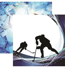 REMINISCE REMINISCE LET'S PLAY HOCKEY BREAK AWAY 12x12 CARDSTOCK