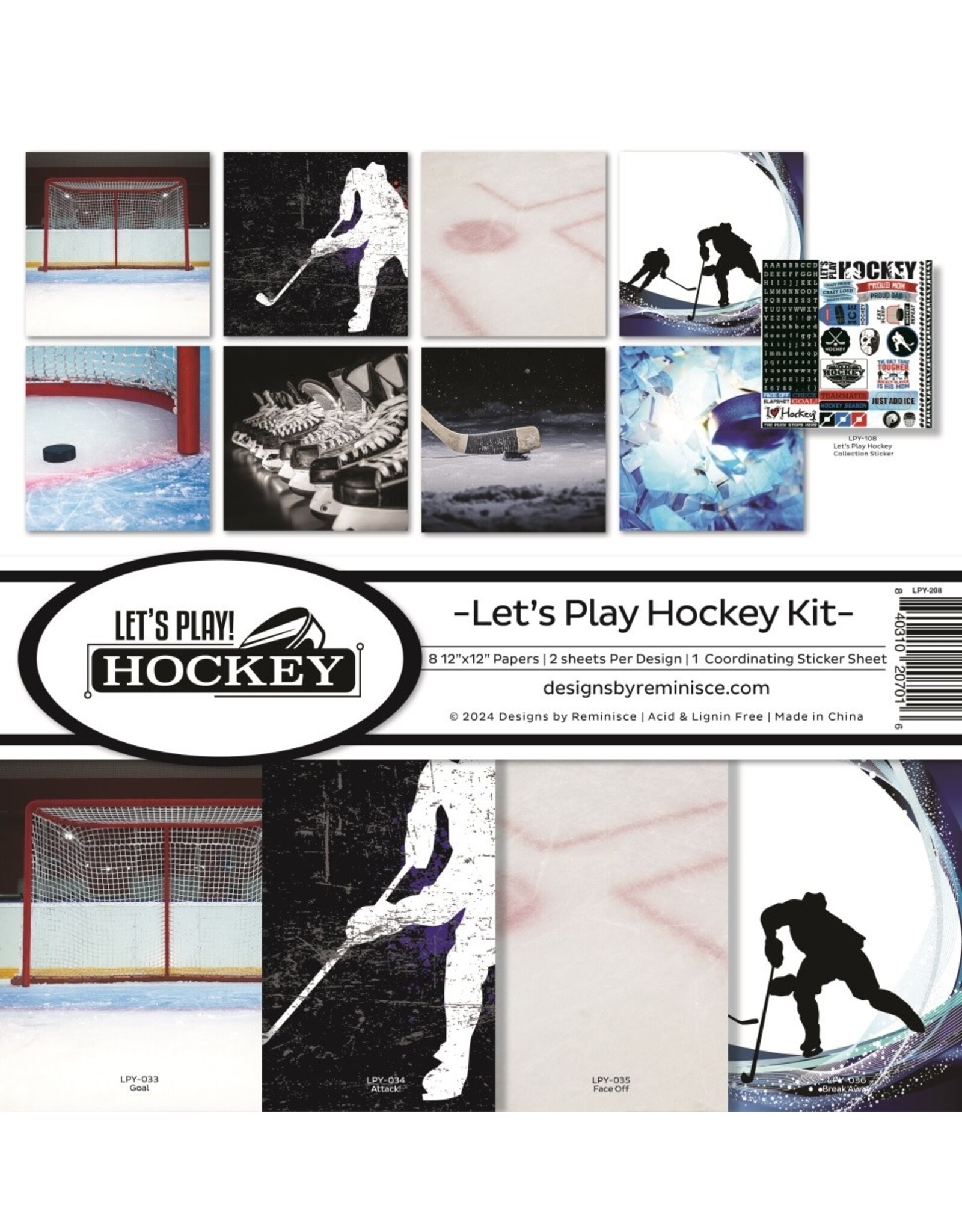 REMINISCE REMINISCE LET'S PLAY HOCKEY 12x12 COLLECTION KIT