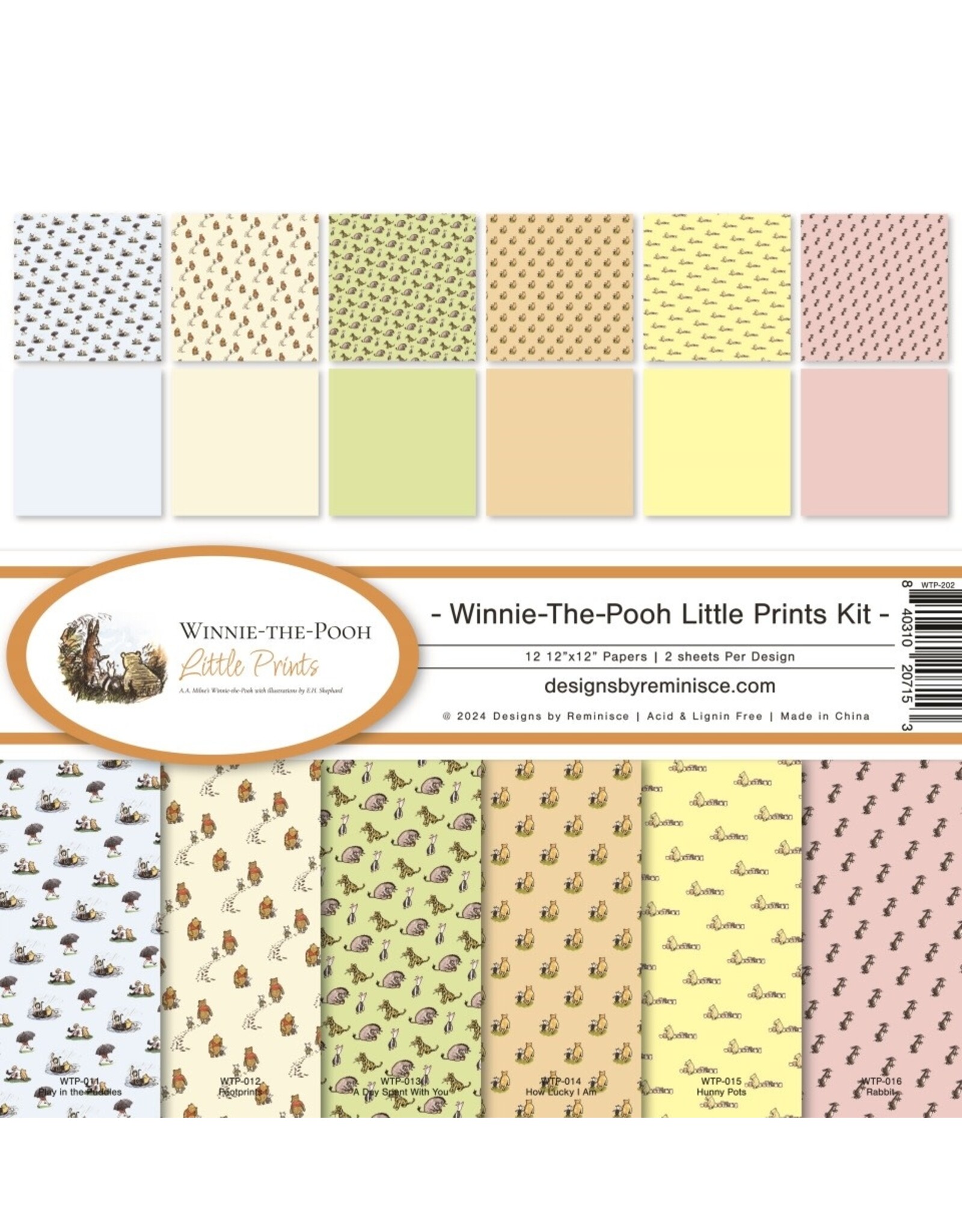 REMINISCE REMINISCE WINNIE THE POOH LITTLE PRINTS 12x12 COLLECTION KIT