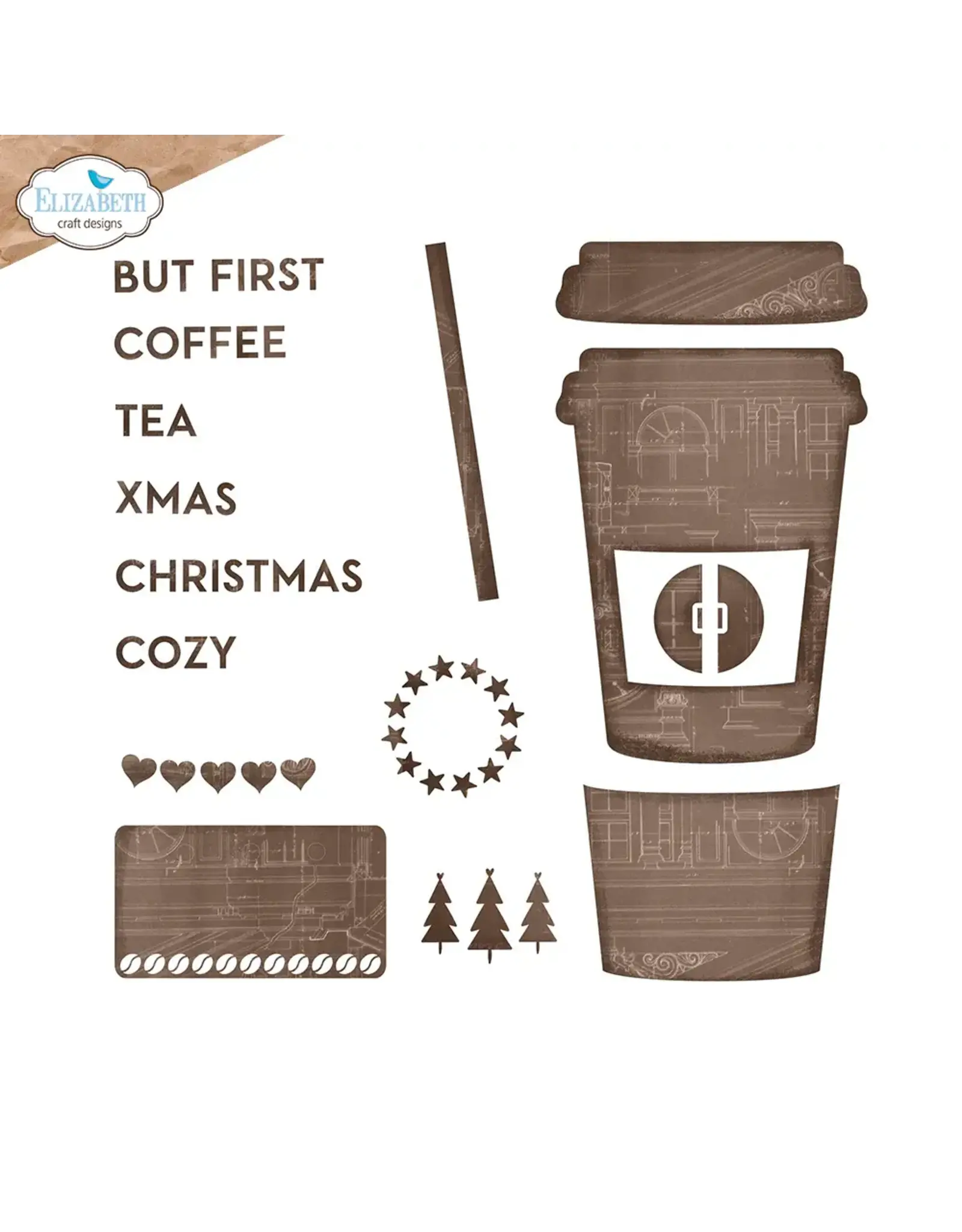 ELIZABETH CRAFT DESIGNS ELIZABETH CRAFT DESIGNS PLANNER ESSENTIALS TAKE AWAY CUP DIE SET