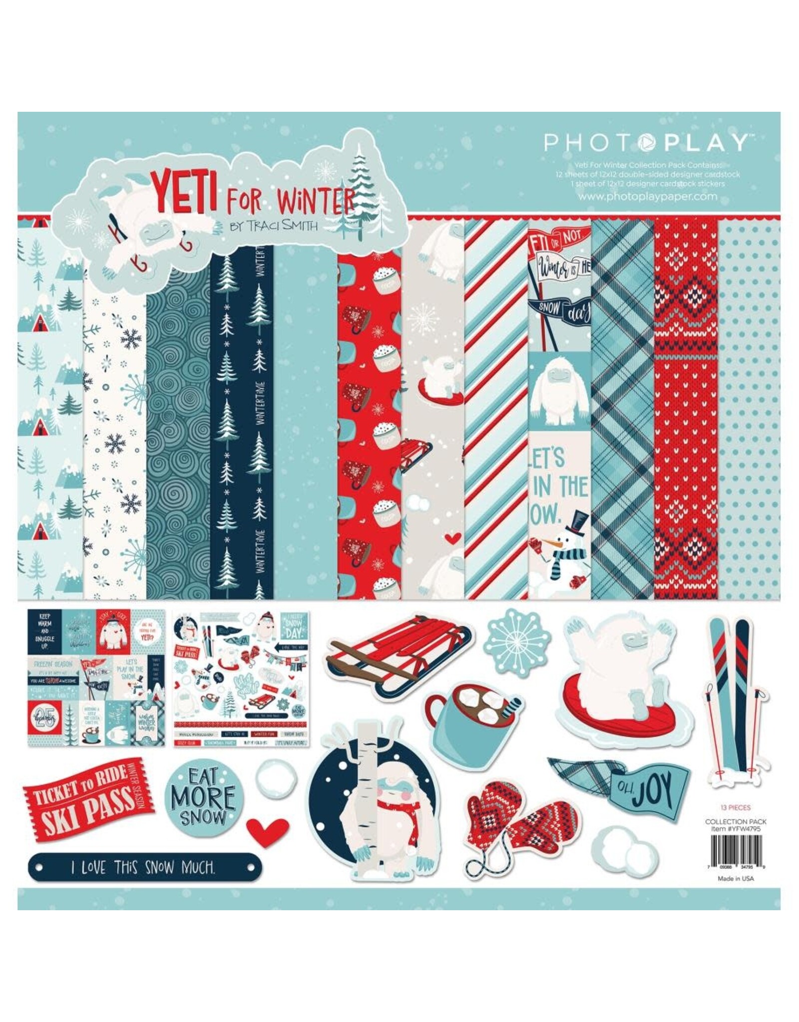 PHOTOPLAY PAPER PHOTOPLAY YETI FOR WINTER 12x12 COLLECTION PACK