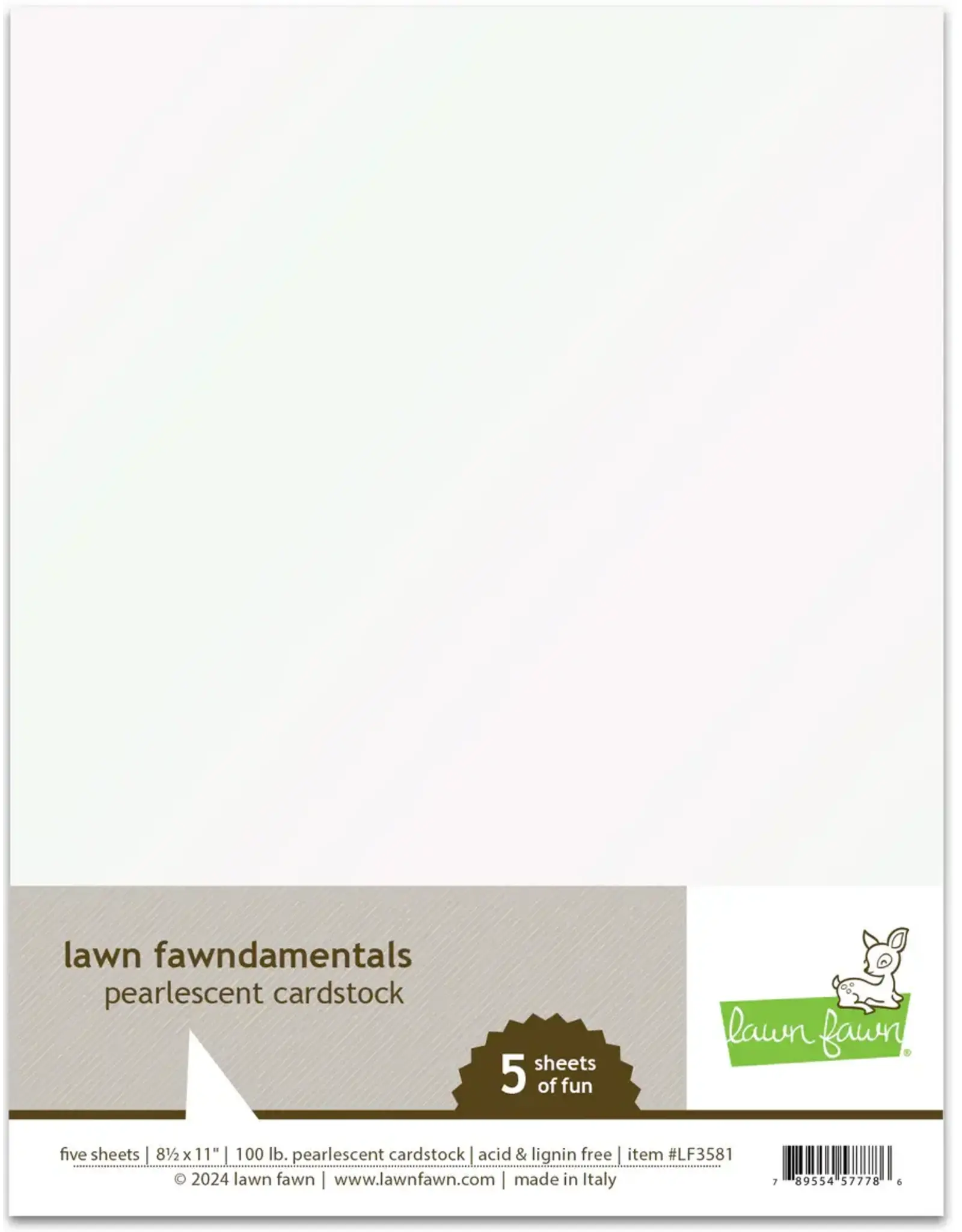 LAWN FAWN LAWN FAWN PEARLESCENT 8.5x11 CARDSTOCK 5 SHEETS