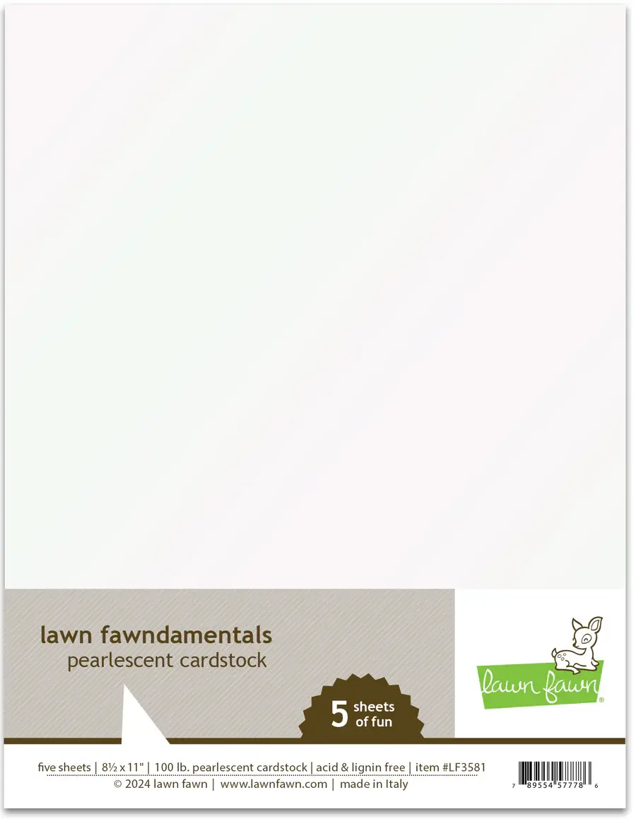 LAWN FAWN LAWN FAWN PEARLESCENT 8.5x11 CARDSTOCK 5 SHEETS