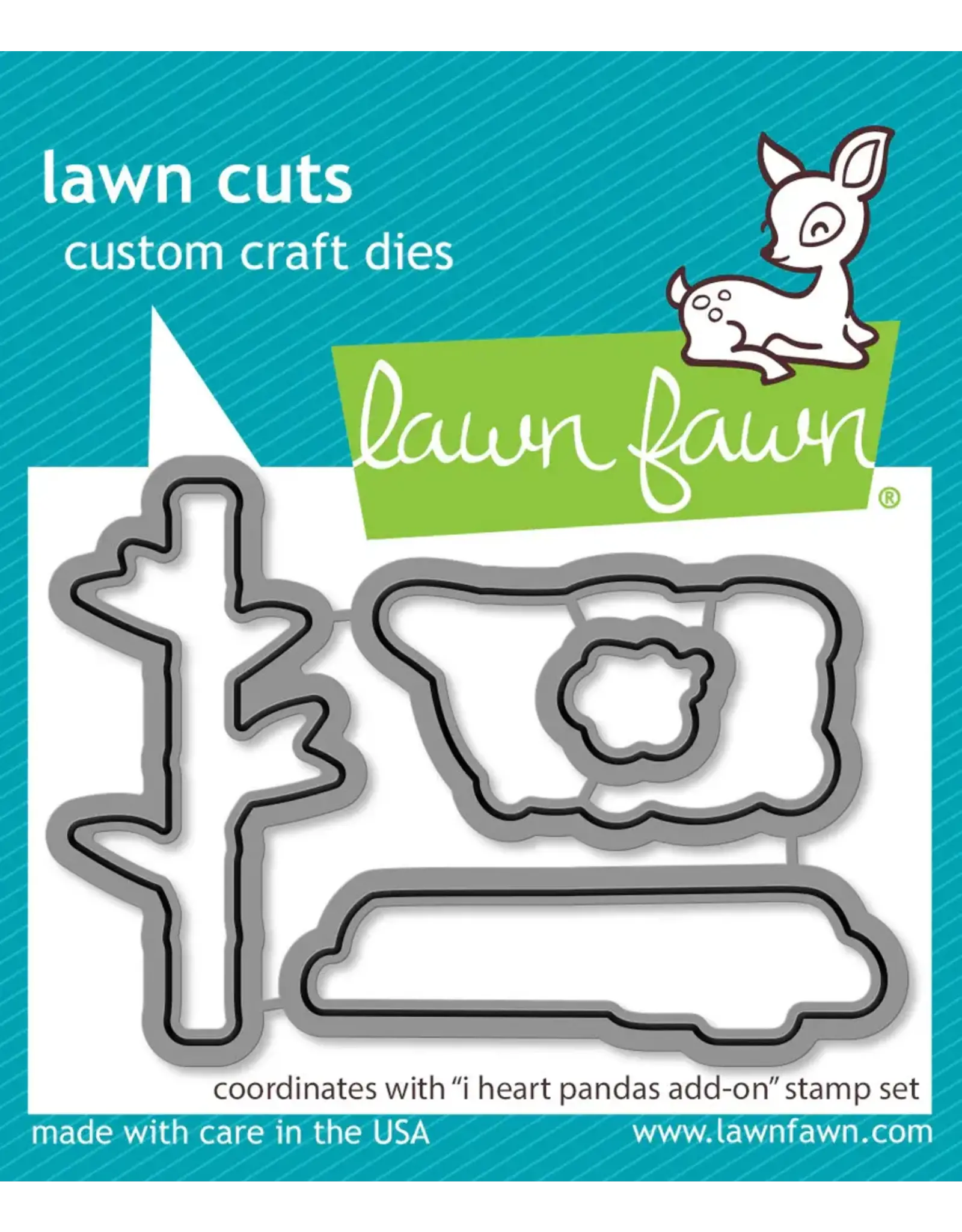 LAWN FAWN LAWN FAWN I HEART PANDAS ADD-ON DIE SET