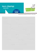 LAWN FAWN LAWN FAWN LAYERED HEARTS BACKGROUND 6x6  STENCIL SET 3/PK