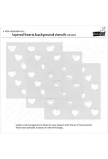 LAWN FAWN LAWN FAWN LAYERED HEARTS BACKGROUND 6x6  STENCIL SET 3/PK