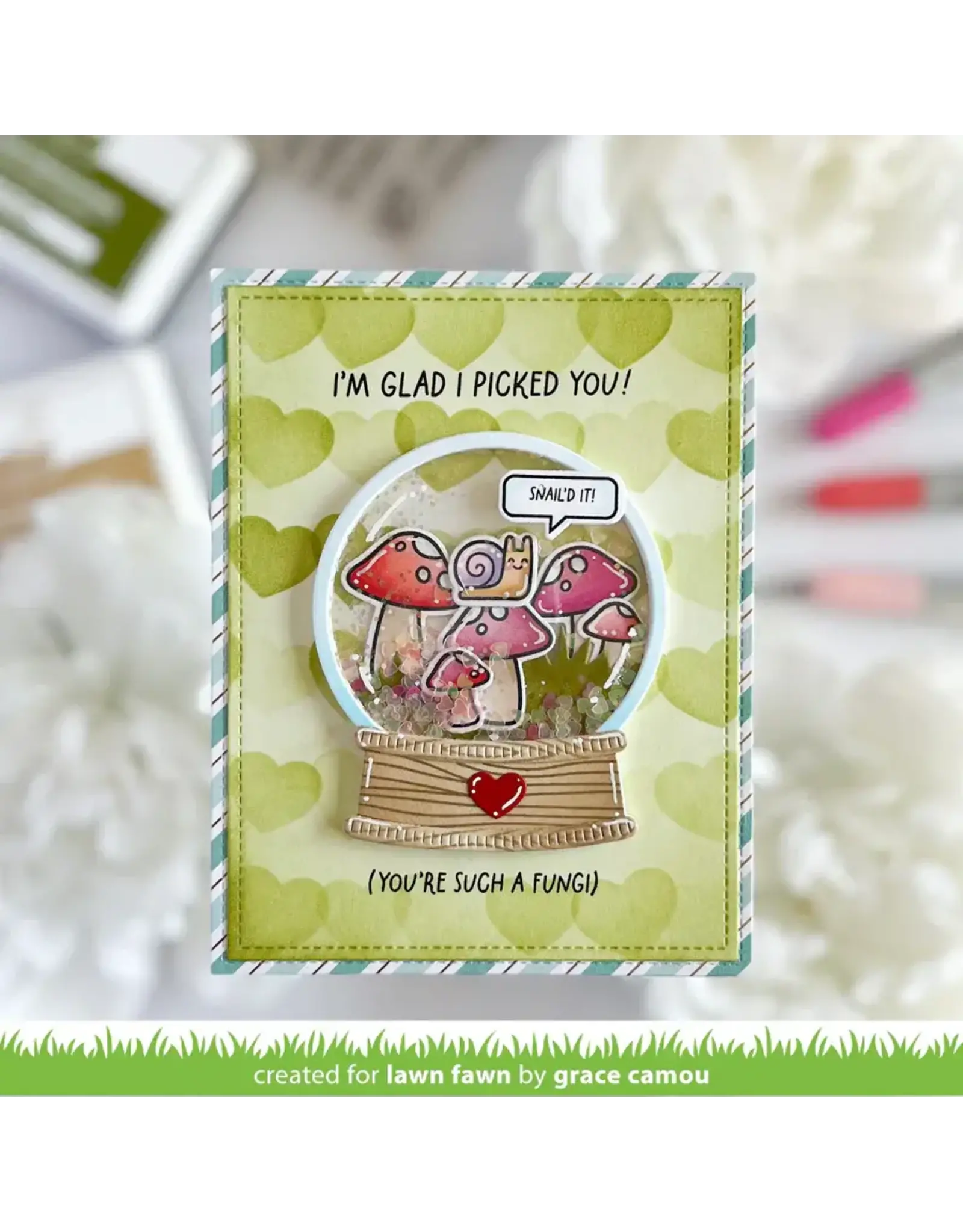 LAWN FAWN LAWN FAWN LAYERED HEARTS BACKGROUND 6x6  STENCIL SET 3/PK