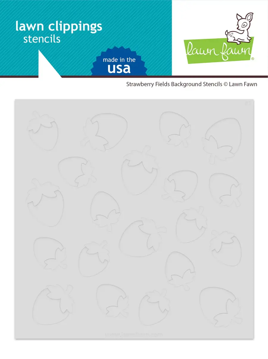 LAWN FAWN LAWN FAWN STRAWBERRY FIELDS BACKGROUND 6x6  STENCIL SET 4/PK