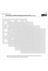 LAWN FAWN LAWN FAWN STRAWBERRY FIELDS BACKGROUND 6x6  STENCIL SET 4/PK