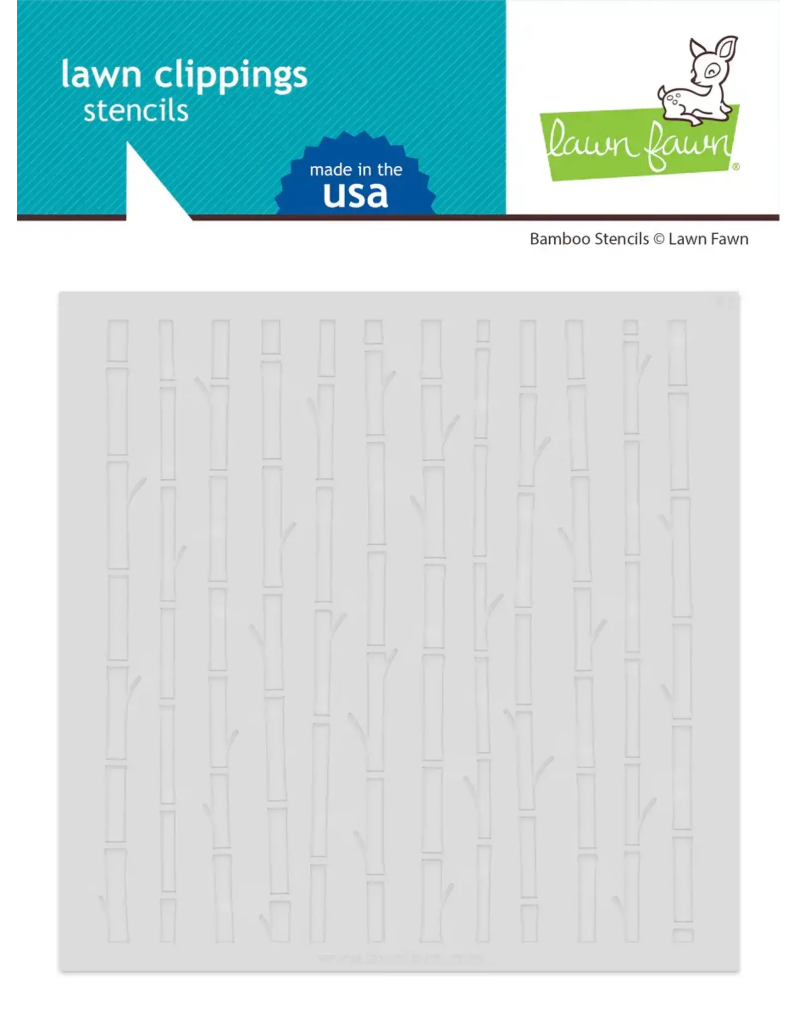 LAWN FAWN LAWN FAWN BAMBOO 6x6  STENCIL SET 3/PK