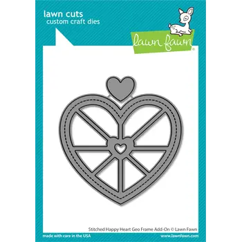 LAWN FAWN LAWN FAWN STITCHED HAPPY HEART GEO FRAME ADD-ON DIE SET