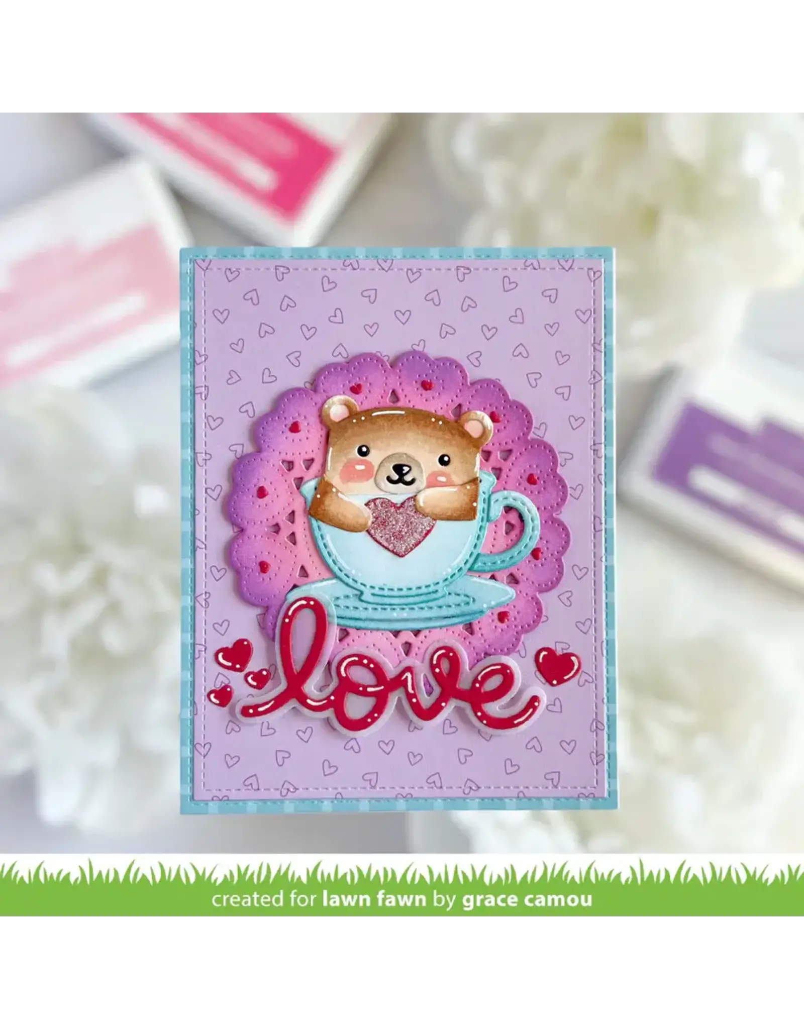 LAWN FAWN LAWN FAWN DOILY HEARTS DIE