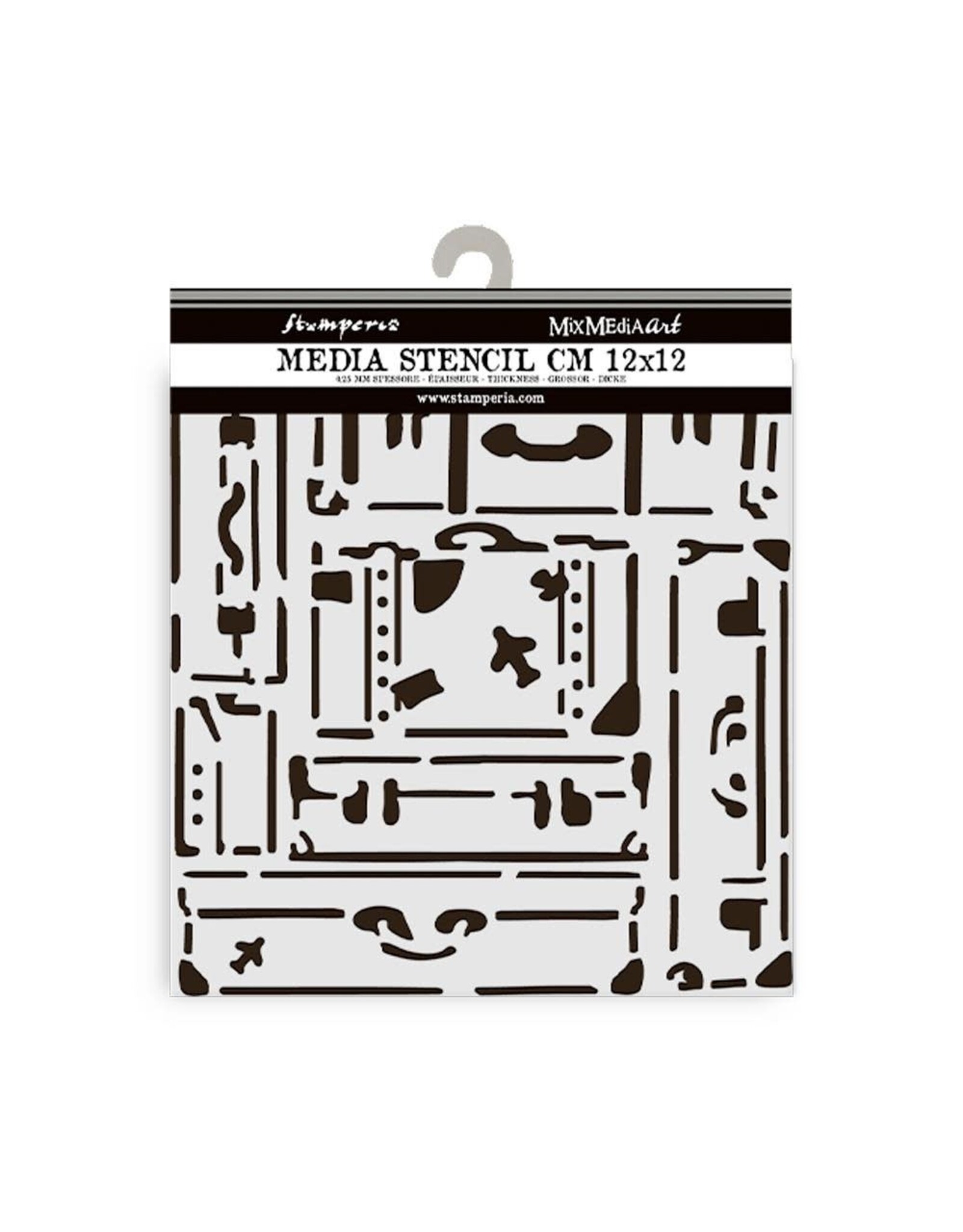 STAMPERIA STAMPERIA ART OF TRAVELLING SUITCASES 12x12cm STENCIL