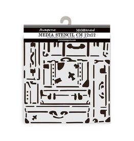 STAMPERIA STAMPERIA ART OF TRAVELLING SUITCASES 12x12cm STENCIL
