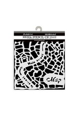 STAMPERIA STAMPERIA ART OF TRAVELLING STREET MAP 12x12cm STENCIL
