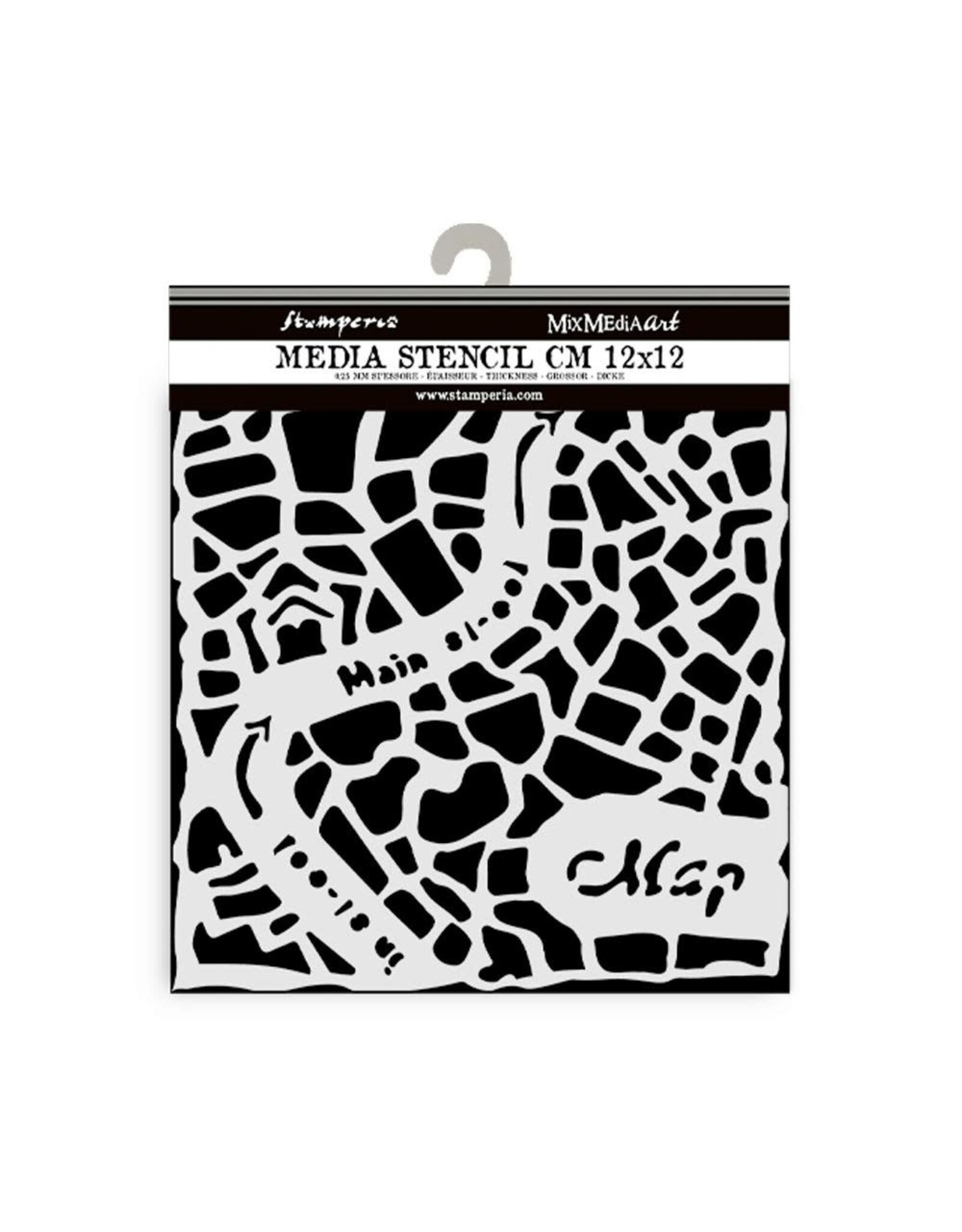 STAMPERIA STAMPERIA ART OF TRAVELLING STREET MAP 12x12cm STENCIL
