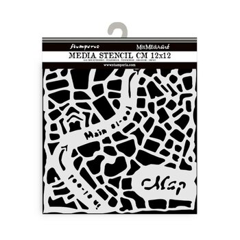 STAMPERIA STAMPERIA ART OF TRAVELLING STREET MAP 12x12cm STENCIL
