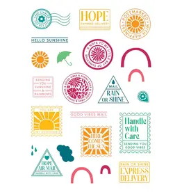 LDRS CREATIVE LDRS CREATIVE HERE COMES THE SUN POSTAGE COLLEGE 4x6 CLEAR STAMP SET