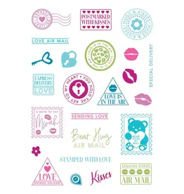 LDRS CREATIVE LDRS CREATIVE HUGS & KISSES POSTAGE COLLEGE 4x6 CLEAR STAMP SET