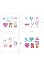 LDRS CREATIVE LDRS CREATIVE HUGS & KISSES POSTAGE COLLAGE LAYERING STENCIL SET 3/PK
