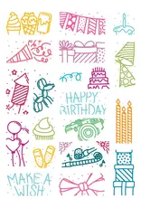 LDRS CREATIVE LDRS CREATIVE BIRTHDAY PUZZLE SCENES 6x8 CLEAR STAMP SET