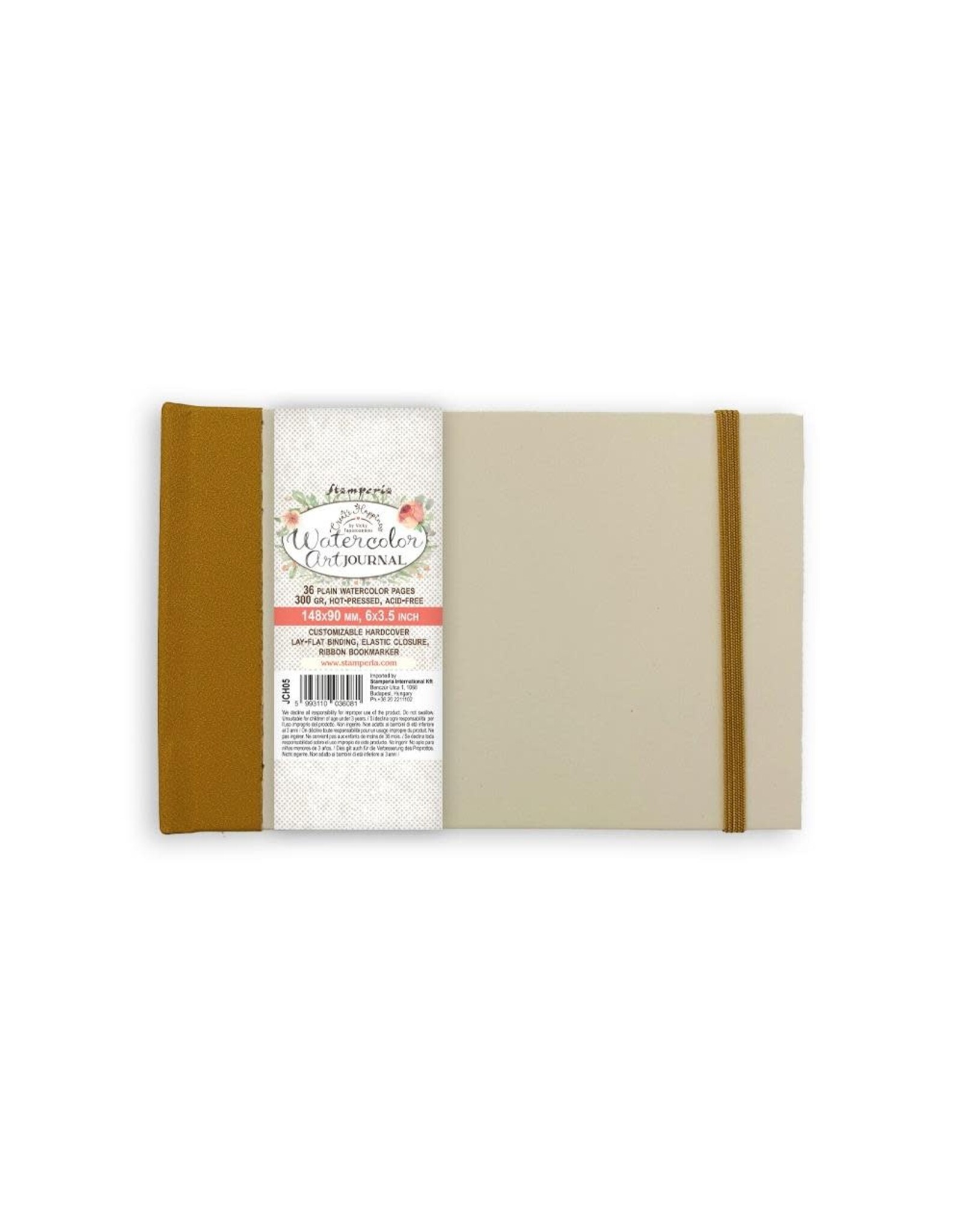 STAMPERIA STAMPERIA VICKY PAPAIOANNOU CREATE HAPPINESS 6x3.5 WATERCOLOR MIXED MEDIA JOURNAL