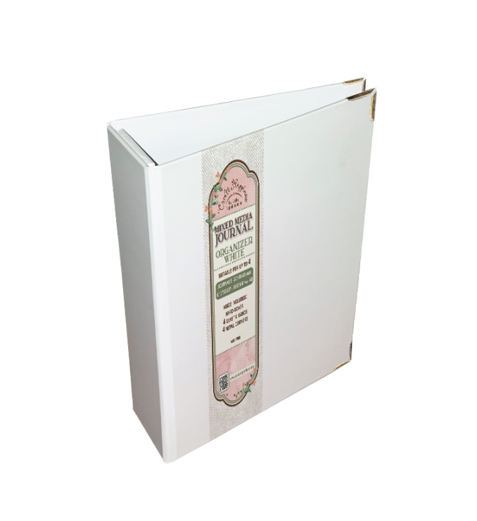 STAMPERIA STAMPERIA VICKY PAPAIOANNOU CREATE HAPPINESS WHITE A6 MIXED MEDIA JOURNAL ORGANIZER WITH METAL CORNERS
