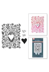 SPELLBINDERS SPELLBINDERS BETTERPRESS LOVE ON THE ROCKS COLLECTION MY HEART BEATS PRESS PLATES & DIE SET
